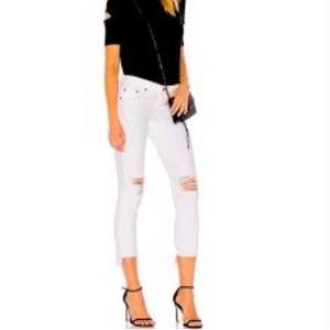 🤍 NWT RB3 Rag & Bone Dre Capri jean distressed White Prospector 27